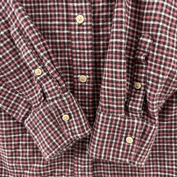 J CREW Classic Flannel Button Up Shirt Women S Prairie Check Red Collared Pocket - Picture 5 of 12